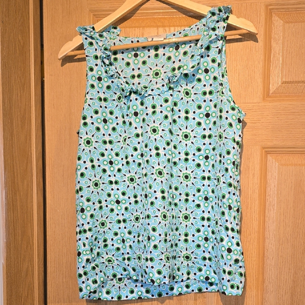 kate spade Light Blue and Green Floral Tank Top